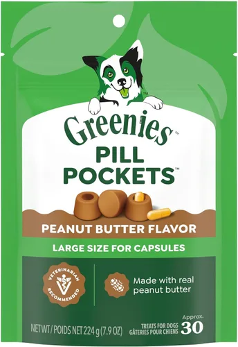 Vista 15 de Greenies Bolsillos para pastillas para perros de tamaño grande, bolsa de golosinas para perros para medicamentos de cápsulas, sabor a queso, bolsa