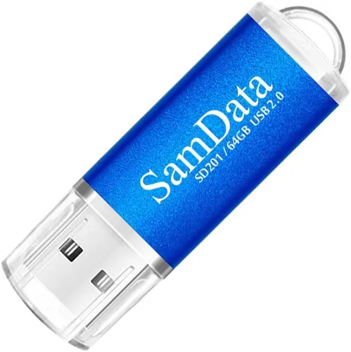 Vista 10 de SamData Paquete de 3 unidades de memoria USB 2.0 de 16 GB, 3 colores: negro, azul, verde