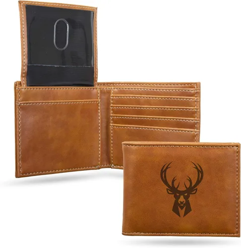 Vista 41 de Rico Industries - Cartera de diseño delgado con grabado láser de la NBA, cartera con grabado láser estilo billetera - Gran regalo