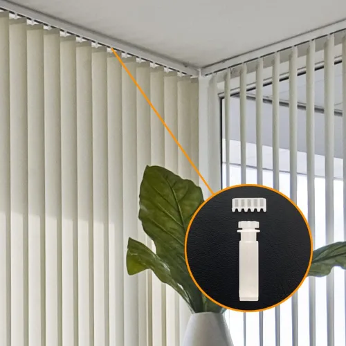 Vista 3 de Juego de 12 piezas de vástago vertical y engranaje para paletas portadoras de 3-1/2 pulgadas o 5 pulgadas, componentes de persianas verticales