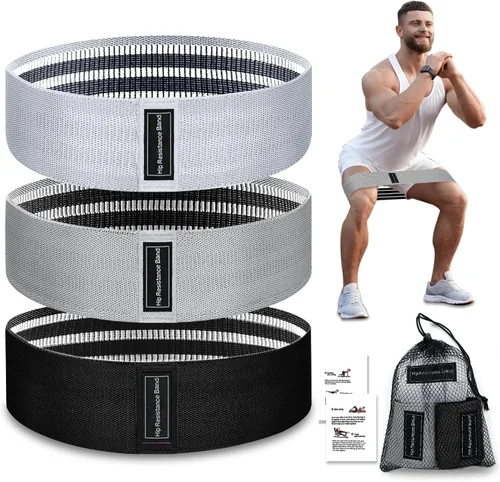 Bandas de ejercicio, bandas de resistencia de tela de 3 niveles para entrenamiento, bandas de entrenamiento de resistencia para mujeres y hombres,