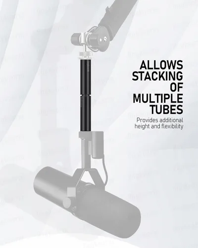Vista 5 de Tubos/Varillas de Extensión para Soporte de Micrófono de 3 PULGADAS (2 PIEZAS), Rosca Universal 5/8-27", Se Adapta a la Mayoría de Soportes