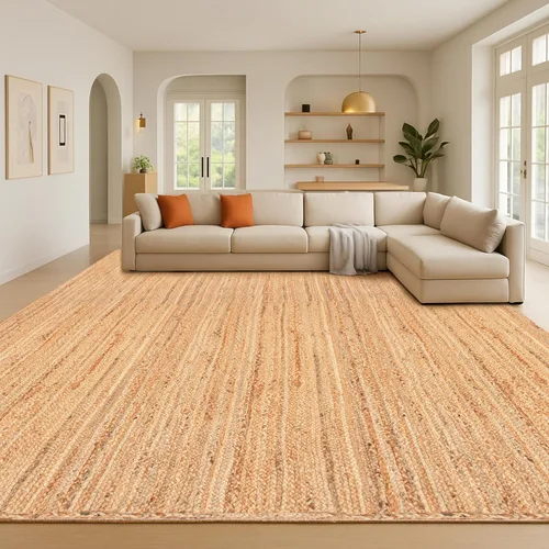 Vista 21 de Hausattire Alfombra Trenzada Bohemia de 2'x3' - Multicolor, Alfombras Pequeñas de Yute y Algodón Estilo Granja para Entrada, Sala