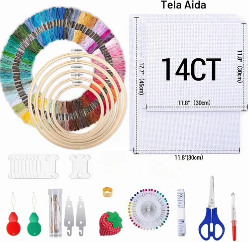 Vista 9 de LoDrid Kit de iniciación de bordado, kits de punto de cruz, herramientas Tótem