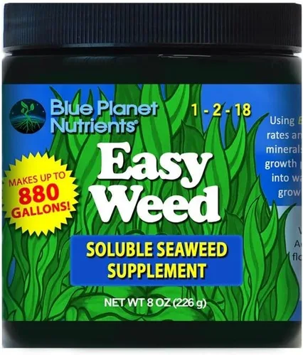Vista 3 de Suplemento soluble de algas marinas solubles en malezas (bolsa de 1 libra) para todas las plantas y jardines Hace hasta 1800 galones Blue