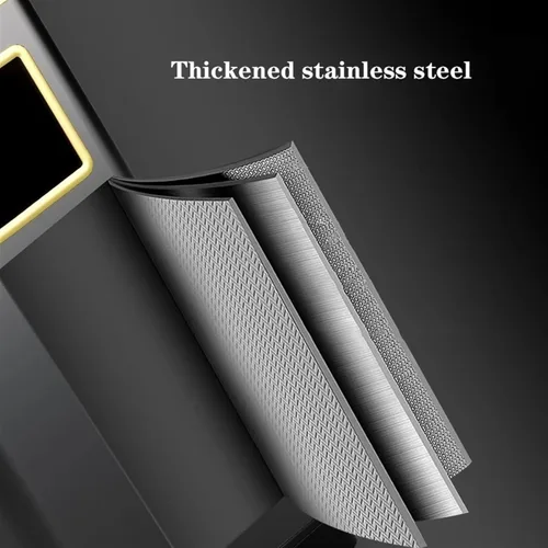 Vista 3 de Garbage bin Stainless Steel Trash Can with Lid, Commercial Metal Garbage Can with Removable Inner Bucket and Ashtray Top, for Office, Hotel, Indoor