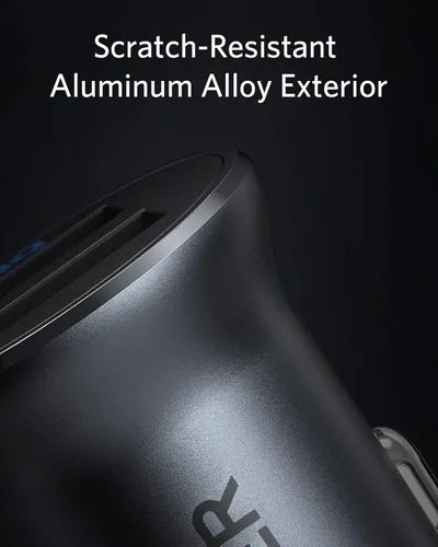 Vista 8 de Anker Cargador de coche 320 (24W II), mini aleación de aluminio dual USB con LED azul para iPhone 16 15 14 13 12 Series, iPad Pro/Air 2/Mini, Galaxy