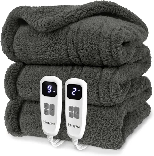 Vista 29 de Heated Blanket Electric Blanket Queen - Fast Heating Blanket Throw Dual Control Double Sided Sherpa with 10 Heating Levels & 2-10 Hours Auto Off