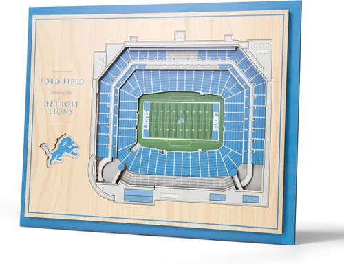 Vista 35 de YouTheFan Arte de pared de 5 capas con vista del estadio de la NFL