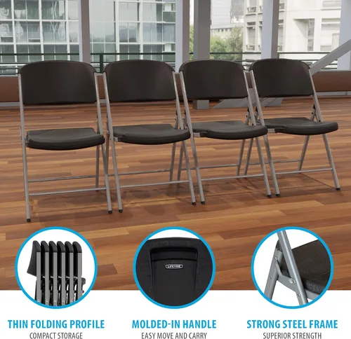 Vista 5 de LIFETIME 80844 Sillas plegables de grado comercial, paquete de 6, color negro