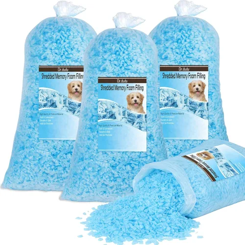 Vista 9 de DR.DUDU Espuma de relleno para puf de 2.5 libras, relleno de espuma viscoelástica de gel triturado, espuma de relleno de almohada premium suave