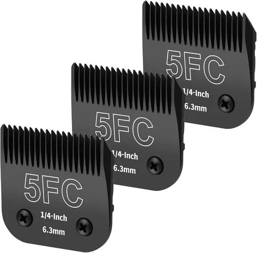 Vista 52 de Paquete de 6 cuchillas de acero desmontables para el aseo de perros, compatibles con Andis, Oster A5, Wahl KM-10, longitud de corte de 1/100 a 1/2