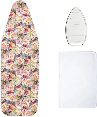 Vista 18 de Encasa XO Funda y almohadilla para tabla de planchar de 28"x12" - Acolchado de fieltro grueso de 3mm, ajuste con cordón y bloqueo, fácil