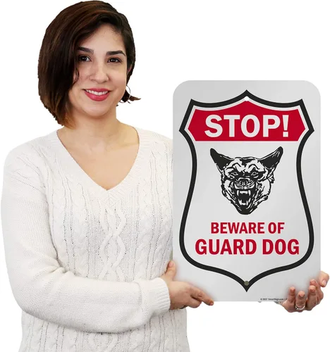 Vista 2 de SmartSign Letrero "Stop - Beware of Guard Dog" Aluminio de 12 x 18 pulgadas