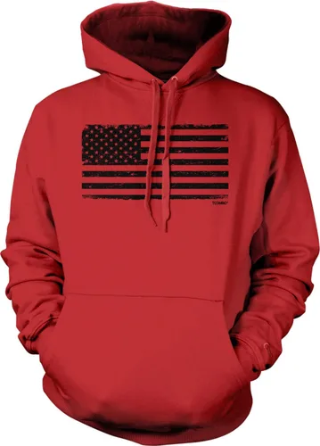 Tcombo Sudadera con capucha unisex patriótica con bandera de Estados Unidos, Rojo -
