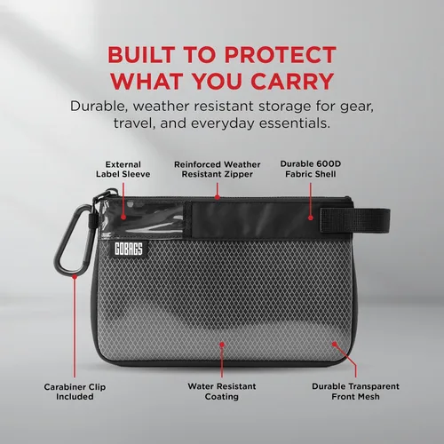 Vista 2 de GOBAGS Bolsas con Cremallera de Producción - Bolsa de Accesorios para Electrónicos y Cámaras - Organizador de Cables, Bolsa de Accesorios de Equipo