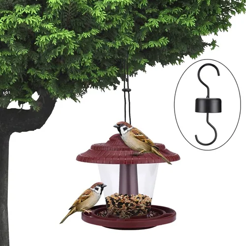 Vista 2 de Comedero para pájaros para exteriores, comedero colgante para pájaros a prueba de ardillas, semillas de aves silvestres para comederos exteriores