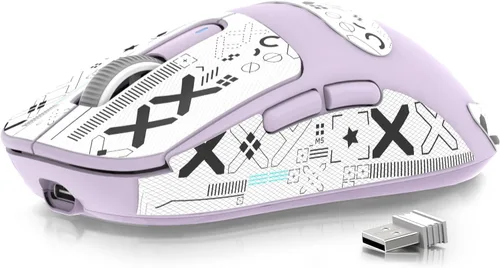 Vista 13 de ATTACK SHARK X3 Mouse Inalámbrico para Juegos, Mouse Ergonómico para Computadora de 1.73 oz, Triple Modo Sensor Óptico PAW3395 de 26K DPI, Duración