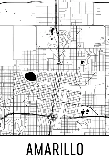Amarillo Print, Amarillo Art, Amarillo Map, Amarillo TX, Amarillo Texas, Amarillo Póster, Amarillo Arte de pared, Amarillo Regalo Amarillo (12 x 18