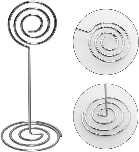 Vista 5 de Table Number Card Holders Place Card Holder, 25 Pack Picture Holders for Tables, Wire Shape Photo Number Stands Menu Paper Card Clips for Wedding