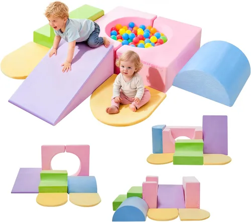 IFNOW Juguetes de Escalada para Niños Pequeños de Interiores, Juego de 7 Piezas de Bloques de Escalada de Espuma para Niños Pequeños, Escalada de