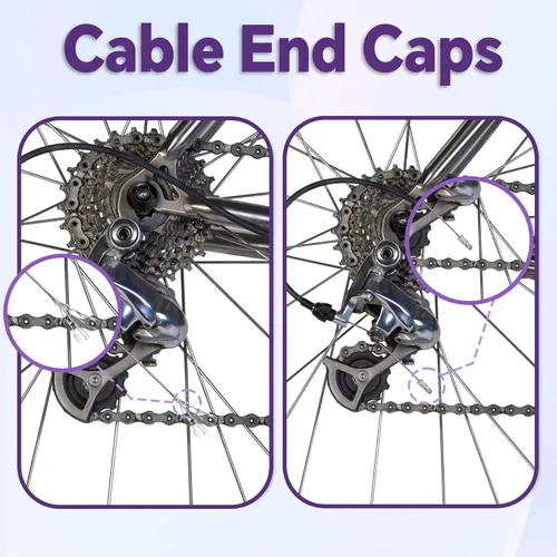 Vista 7 de Juego de cables de freno de bicicleta universales de 103 piezas con cortador de cables de bicicleta de acero inoxidable, cable de freno de bicicleta