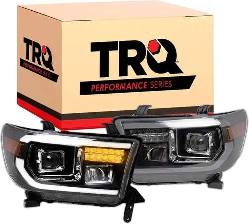 Vista 23 de TRQ Juego de Conjunto de Ensamble de Faros de 2 Piezas de Desempeño Halógeno con Marco Cromado Conductor y Lado del Pasajero Compatible con Mercedes