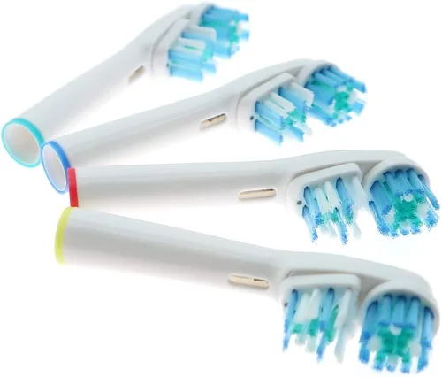 Vista 2 de Cabezales de cepillo de repuesto compatibles con Oral B, diseño de doble limpieza, cabezales de cepillo de doble limpieza, compatibles con cepillo