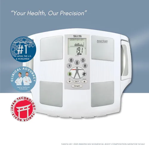 Vista 3 de Tanita BC-568 InBody Digital Scale - Japan Technology Segmental Body Composition Analyzer with Smart BMI, Fat, Muscle Mass Measurement, and