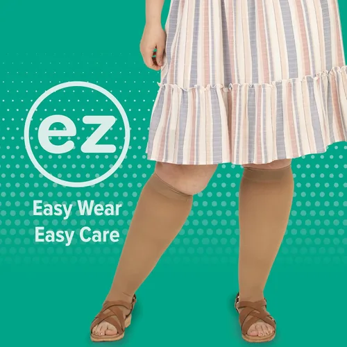 Vista 6 de Juzo Dynamic Varin 3512 - Medias de punta abierta de 30-40 mmHg con banda superior de silicona, corta, Negro