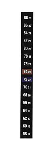 Vista 4 de Digi-Sense Etiqueta de Temperatura Horizontal Reversible de 7 Puntos, 0-30 °C/32-86 °F; Negro/Rojo, 10/Paquete