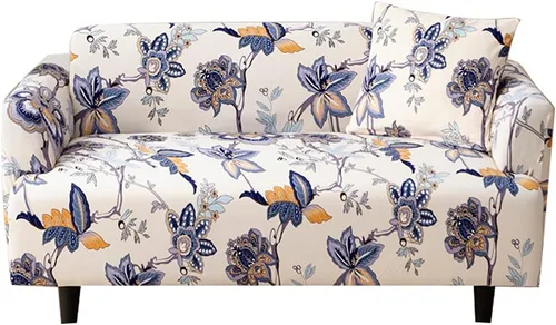 Vista 9 de HOOBUY Funda de sofá estampada, Funda elástica para sillón, funda de sofá biplaza con patrones para sillón con cojines de 2 plazas, Juego de sofá Bd