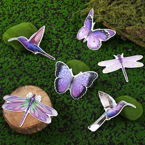 Vista 7 de Konohan 12 imanes de puerta mosquitera, mariposa, colibrí, libélula de doble cara, flexible, decorativo, retráctil, protector magnético, calcomanías