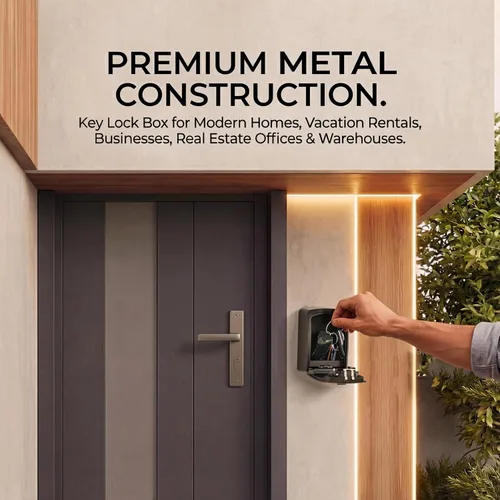 Vista 6 de Iron Lock® - Caja de bloqueo de llave XXL para llaves, combinación de 4 dígitos con código reajustable con interruptor A B, caja de seguridad extra