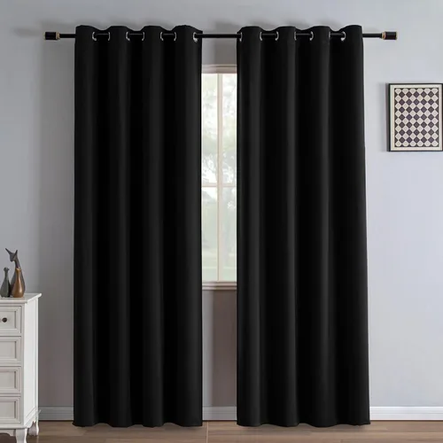 Vista 33 de IGEMAEVE Cortinas opacas de tamaño personalizado para dormitorio, 100 % opacas, 1 panel, aislamiento térmico, cortinas de oscurecimiento