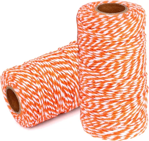 Vista 27 de Cuerda de Hilo de Algodón para Panaderos: 2 Rollos de Cordel para Manualidades Envolver Regalos - 656 Pies de Cordel Negro Blanco para Cocina Cocinar