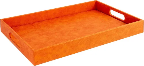Vista 14 de Home Redefined - Moderna y elegante bandeja rectangular de 17.5 x 12 pulgadas, estilo shagreen, color azul bebé claro, con aspecto de cuero falso