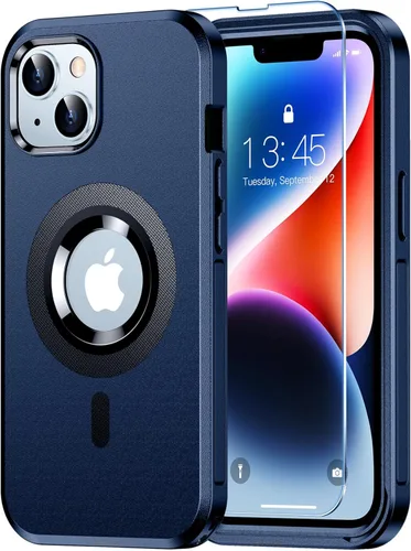 Vista 17 de Funda magnética para iPhone 13, compatible con MagSafe, protección contra caídas de grado militar, antideslizante, a prueba de golpes de 13 pies