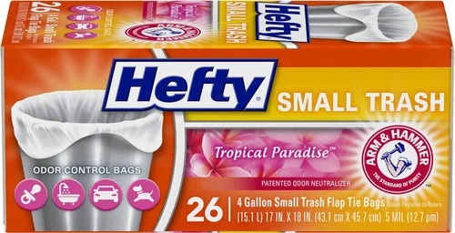 Vista 9 de Hefty - Bolsas pequeñas de basura, aroma Fabuloso, 4 galones, 34