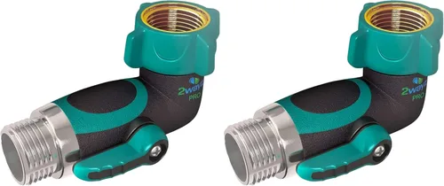Vista 10 de 2WAYZ Adaptador de codo de manguera de 90 grados, válvula de cierre de manguera de jardín de cuerpo completo de metal resistente, conector de ángulo