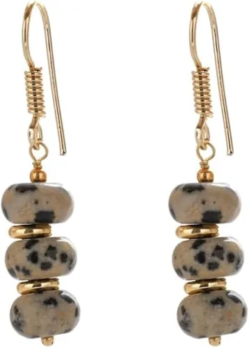 Vista 25 de Gempires - Aretes ligeros con cuentas hechas a mano, hipoalergénicos, chapados en oro, aretes colgantes para mujer