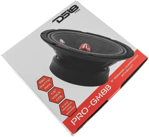 Vista 6 de DS18 2 altavoces PRO-GM8.4B - 8 pulgadas, rango medio, bala de aluminio roja, 580 W máximo, 4 ohmios, 1.5 pulgadas, altavoces de audio Kapton VC