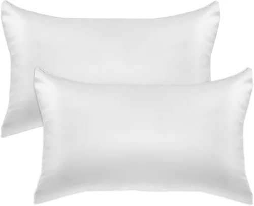 Vista 40 de Elegant Comfort Juego de 4 fundas de almohada de satén de viscosa refrescante con cierre de cremallera oculto, suave como la seda para el cuidado