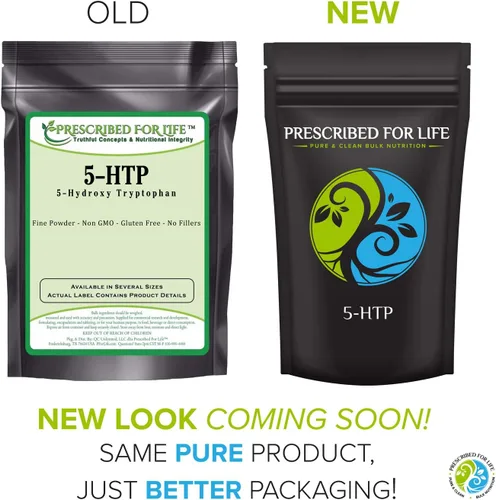 Vista 2 de Prescribed For Life 5 HTP en polvo, puro 5 hidroxitriptófano en polvo, natural, sin blanquear, sin gluten, vegano, sin OMG, sin soja, kosher