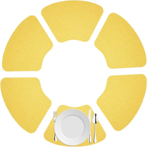 Vista 24 de Kraftware Juego de 6 manteles individuales de cuña de red para mesas redondas al aire libre, azul, tamaño pequeño