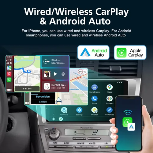 Vista 3 de [2G+64G] Radio de coche de 9 pulgadas para Toyota Camry 2007 2008 2009 2010 2011, Android 13 pantalla táctil estéreo de coche, Carplay/Android