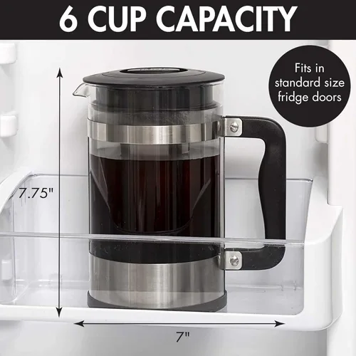Vista 5 de Cafetera 2 en 1, prepara café de prensa francesa y café frío en una cafetera, mango de agarre cómodo, jarra de vidrio duradera, tamaño perfecto de 6