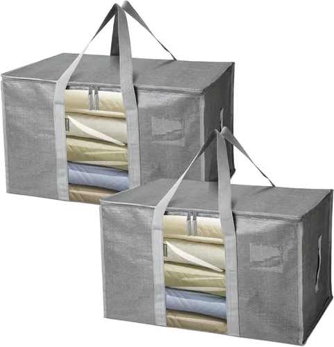Vista 66 de BALEINE Paquete de 2 bolsas de mudanza de gran tamaño con asas reforzadas, bolsa de almacenamiento resistente para ropa, suministros de mudanza