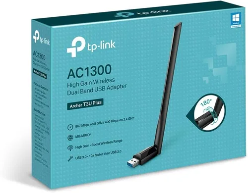 Vista 7 de TP-Link - Adaptador USB WiFi para PC de escritorio, AC1300 USB 3.0, adaptador de red inalámbrica de doble banda con antena de alta ganancia