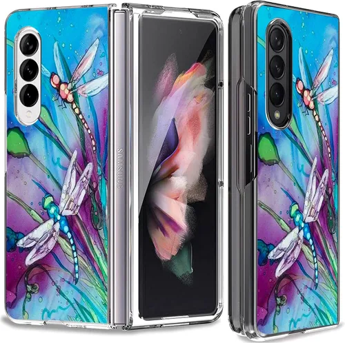 Vista 7 de Bcov Funda para Galaxy Z Fold 3 5G, atrapasueños, espacio de flores, antiarañazos, sólida, funda protectora a prueba de golpes para Samsung Galaxy Z